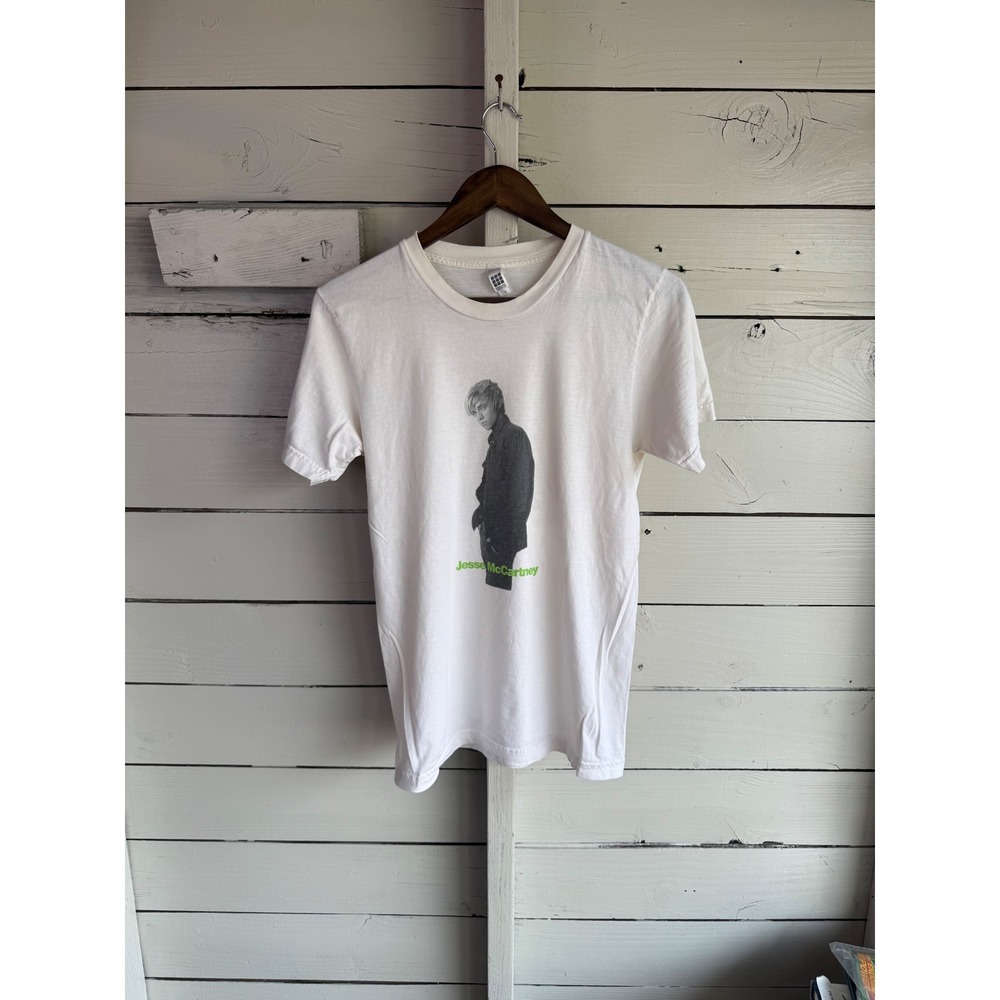 Jesse McCartney Graphic T-Shirt Standard American White Short Sleeve Small